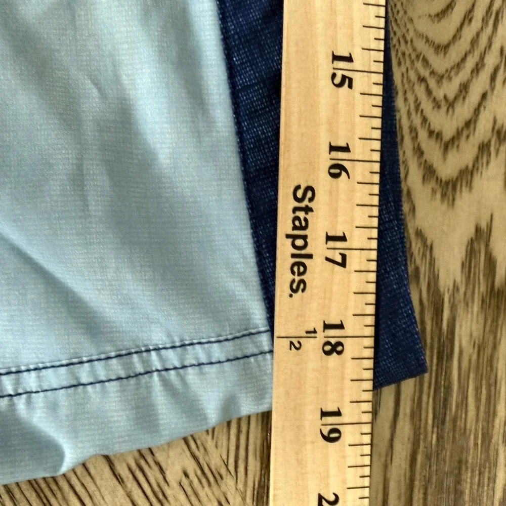Vineyard Vines Mens Blue Marlin Shark Stripe Board Shorts Swim Trunks Size 36